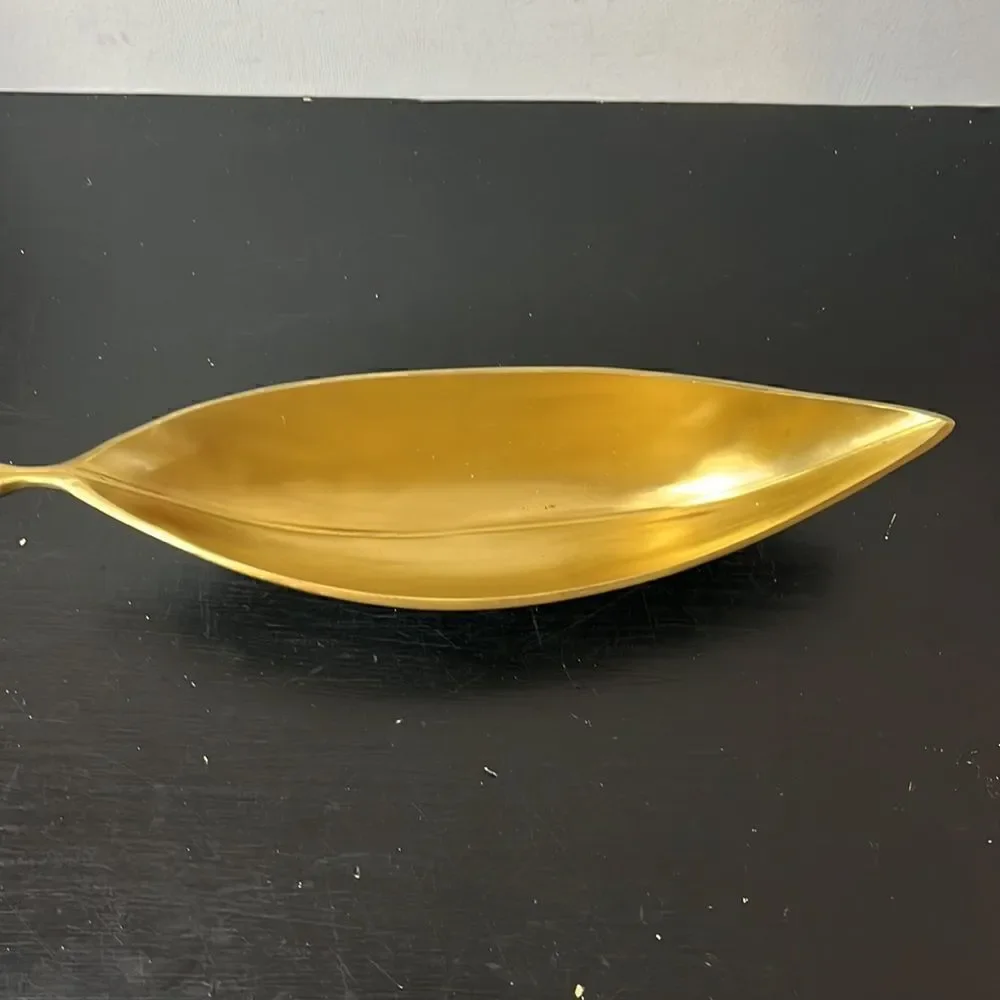 Williams Sonoma Olive leaf brass small tray
